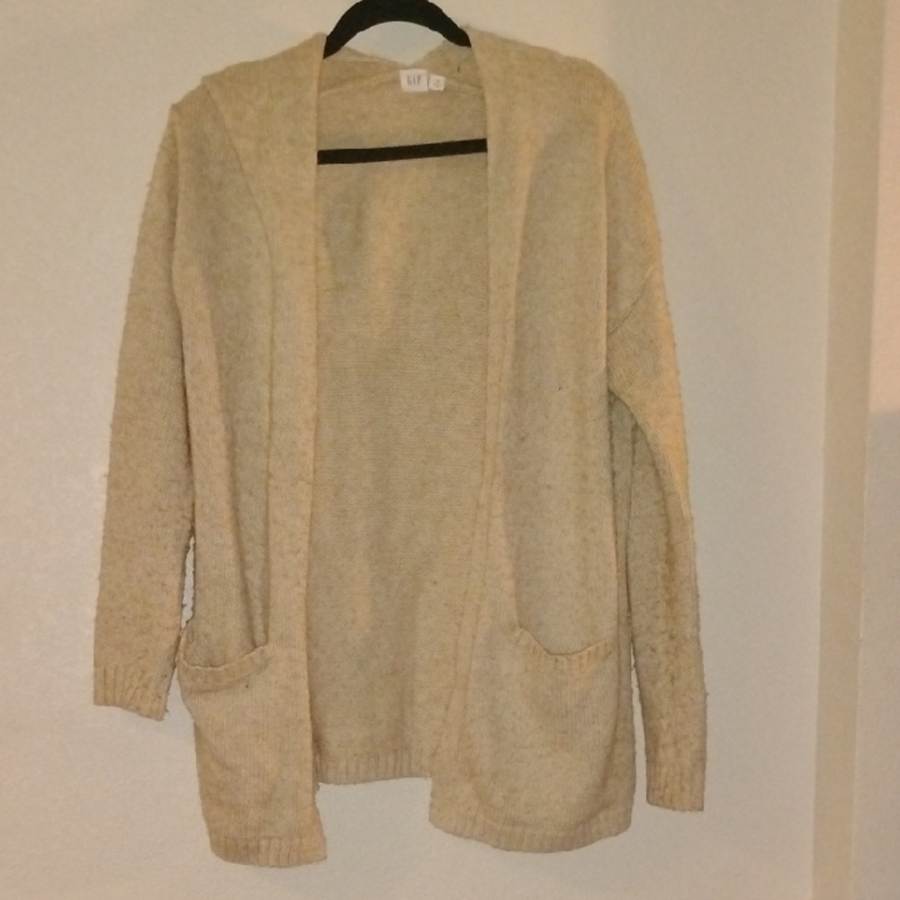 GAP Cream Cardigan Sweater Open Front Long Sleeve